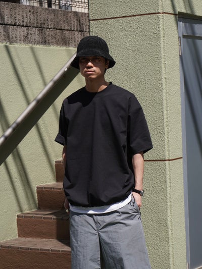 MENS】TECH DRAWSTRING S/S TEE[BLACK] | 1LDK (ワンエルディーケー 