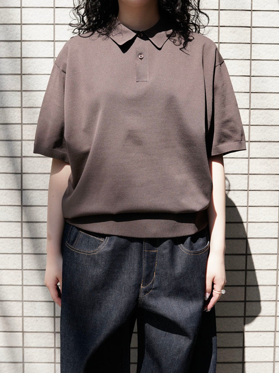 WOMENS】TECH KNIT POLO S/S[BROWN] | 1LDK (ワンエルディーケー) 公式