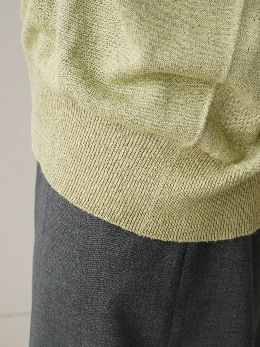 LINEN / SILK PLAIN STITCH V NECK L/S[MEADOW] | 1LDK (ワンエル