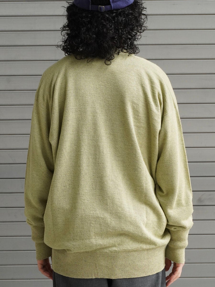 LINEN / SILK PLAIN STITCH V NECK C/D[MEADOW] | 1LDK (ワンエル