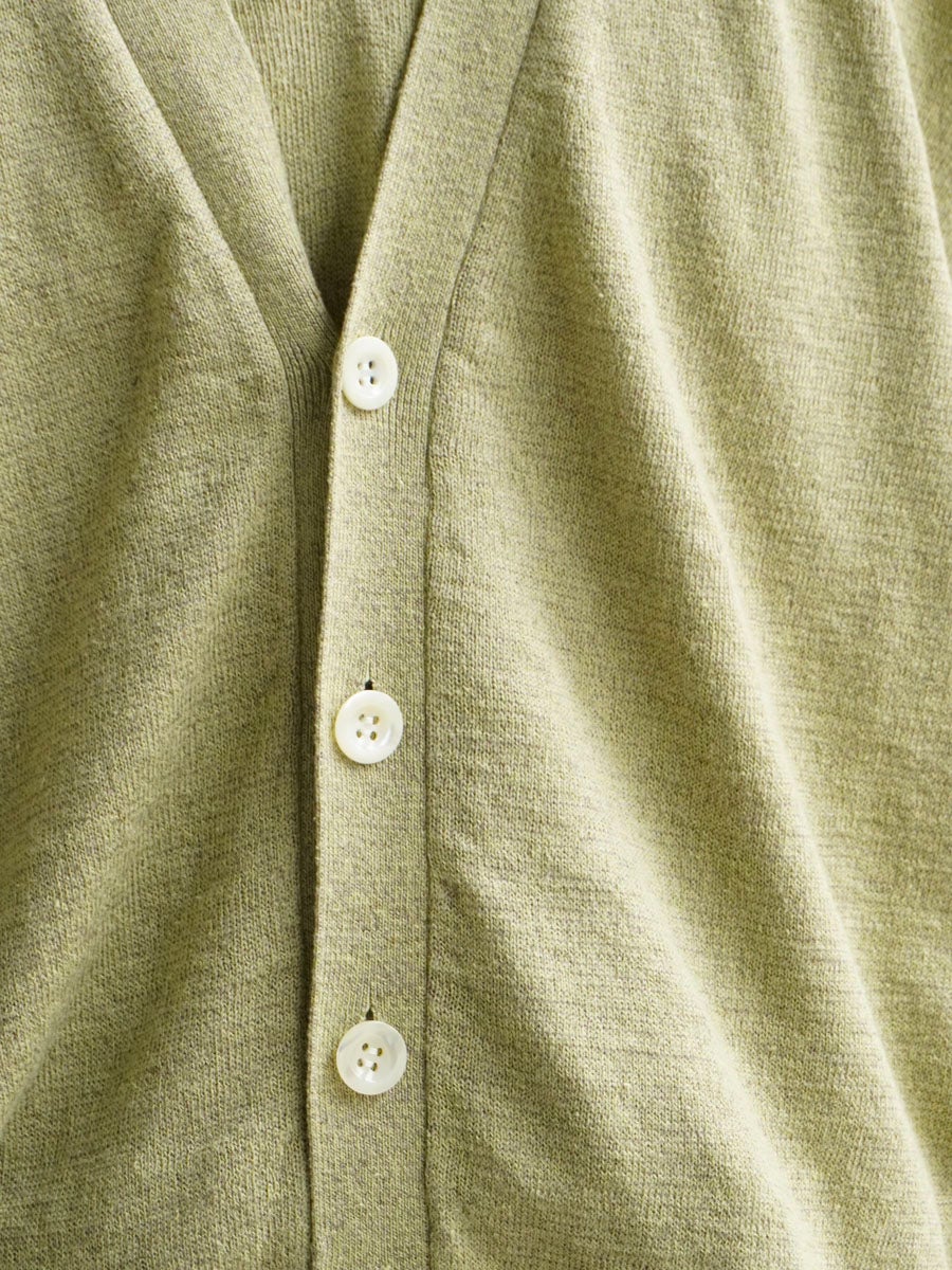 LINEN / SILK PLAIN STITCH V NECK C/D[MEADOW] | 1LDK (ワンエル