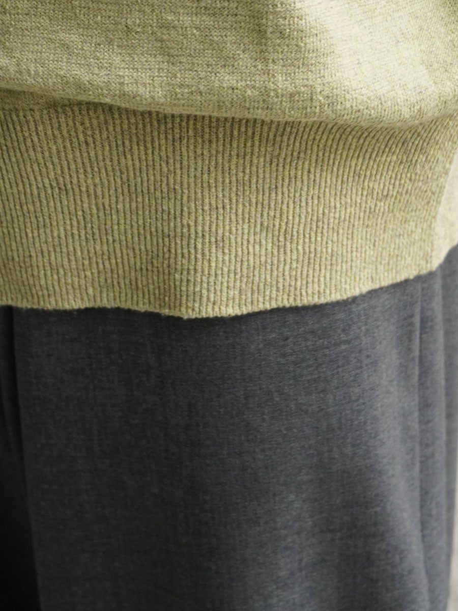 LINEN / SILK PLAIN STITCH V NECK C/D[MEADOW] | 1LDK (ワンエル