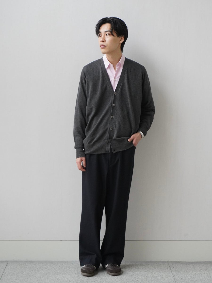 トップス LINEN SILK PLAIN STITCH V NECK C/D LINEN / SILK PLAIN STITCH V NECK C/D[CHARCOAL] | 1LDK (ワンエル