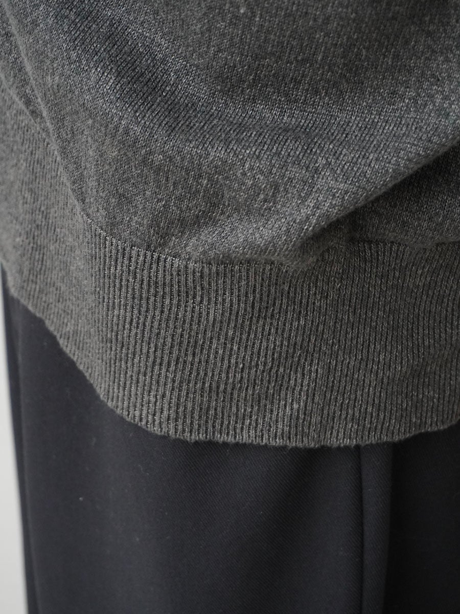 LINEN / SILK PLAIN STITCH V NECK C/D[CHARCOAL] | 1LDK (ワンエル