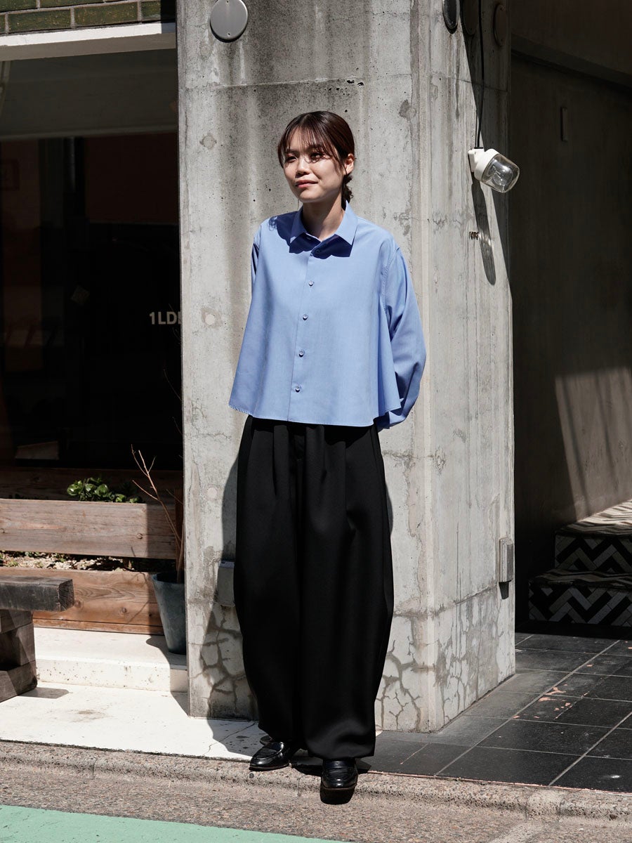 WOMENS】REGULAR COLLAR A-LINE SHIRT[BLUE] | 1LDK (ワンエルディー
