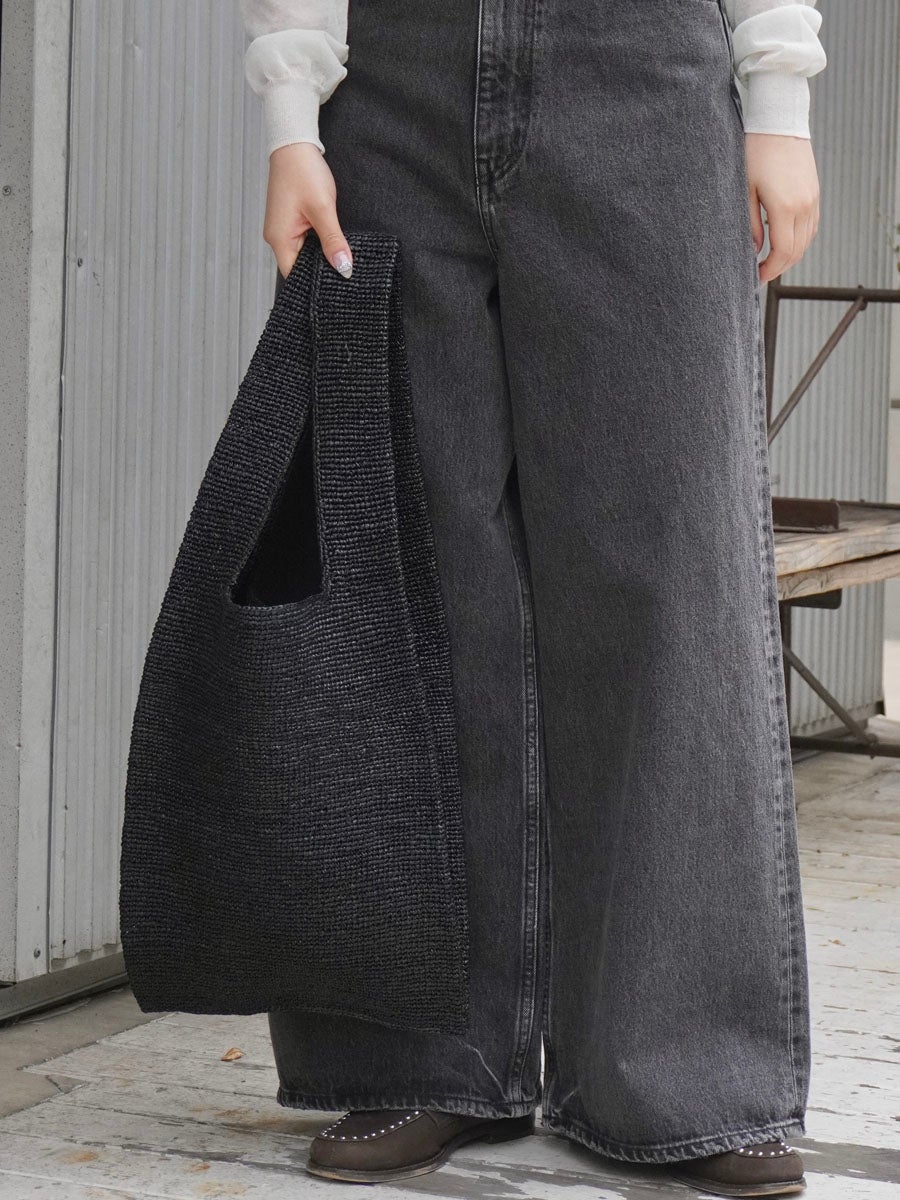 MEDIUM RAFFIA BAG[BLACK] | 1LDK (ワンエルディーケー) 公式サイト