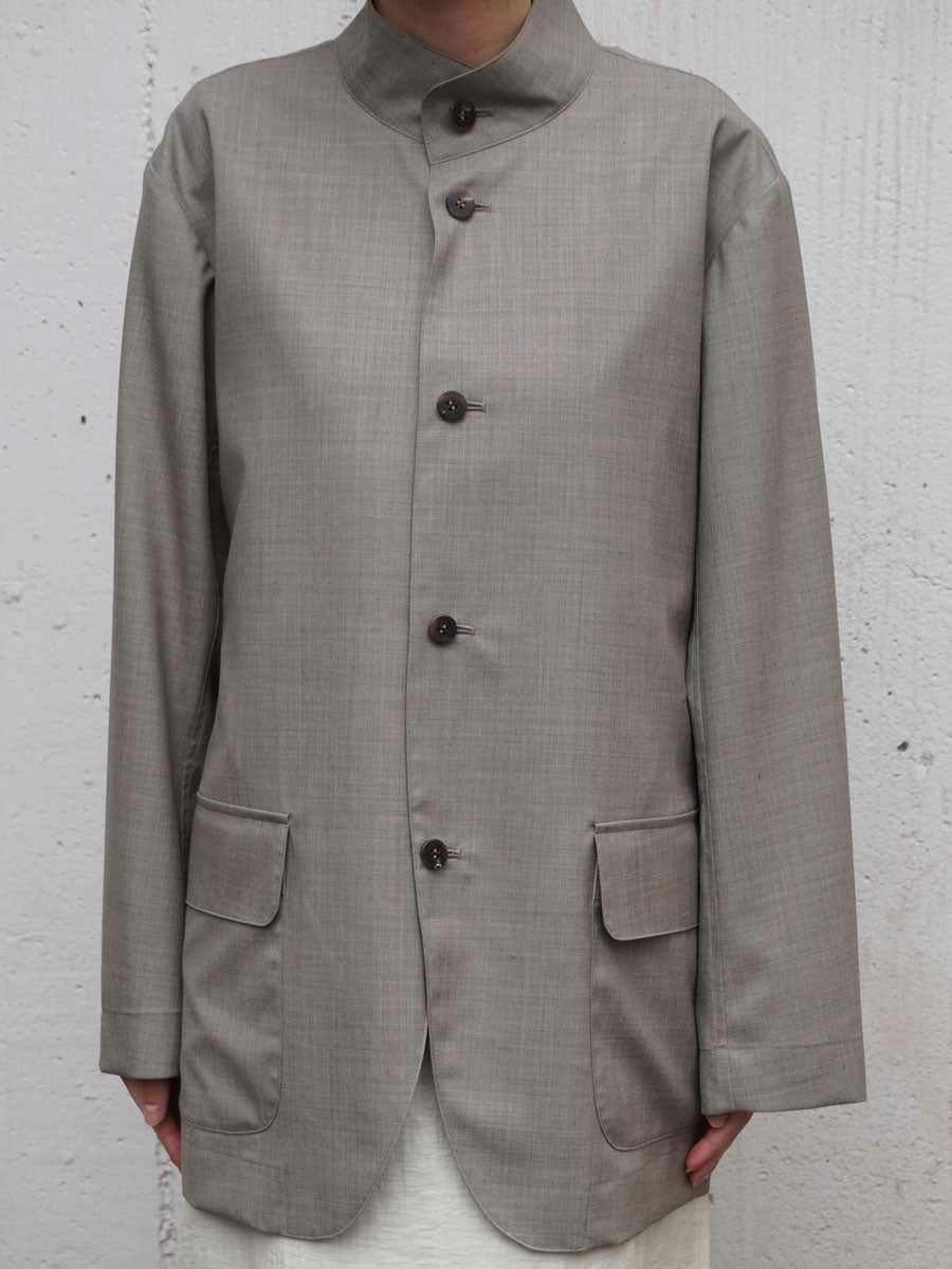 STAND COLLAR WOOL SHIRT JACKET[BEIGE] | 1LDK (ワンエルディーケー