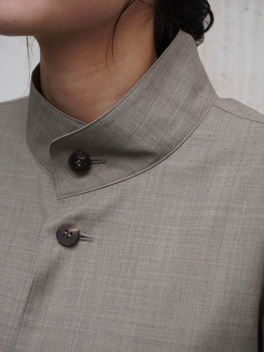 STAND COLLAR WOOL SHIRT JACKET[BEIGE] | 1LDK (ワンエルディーケー