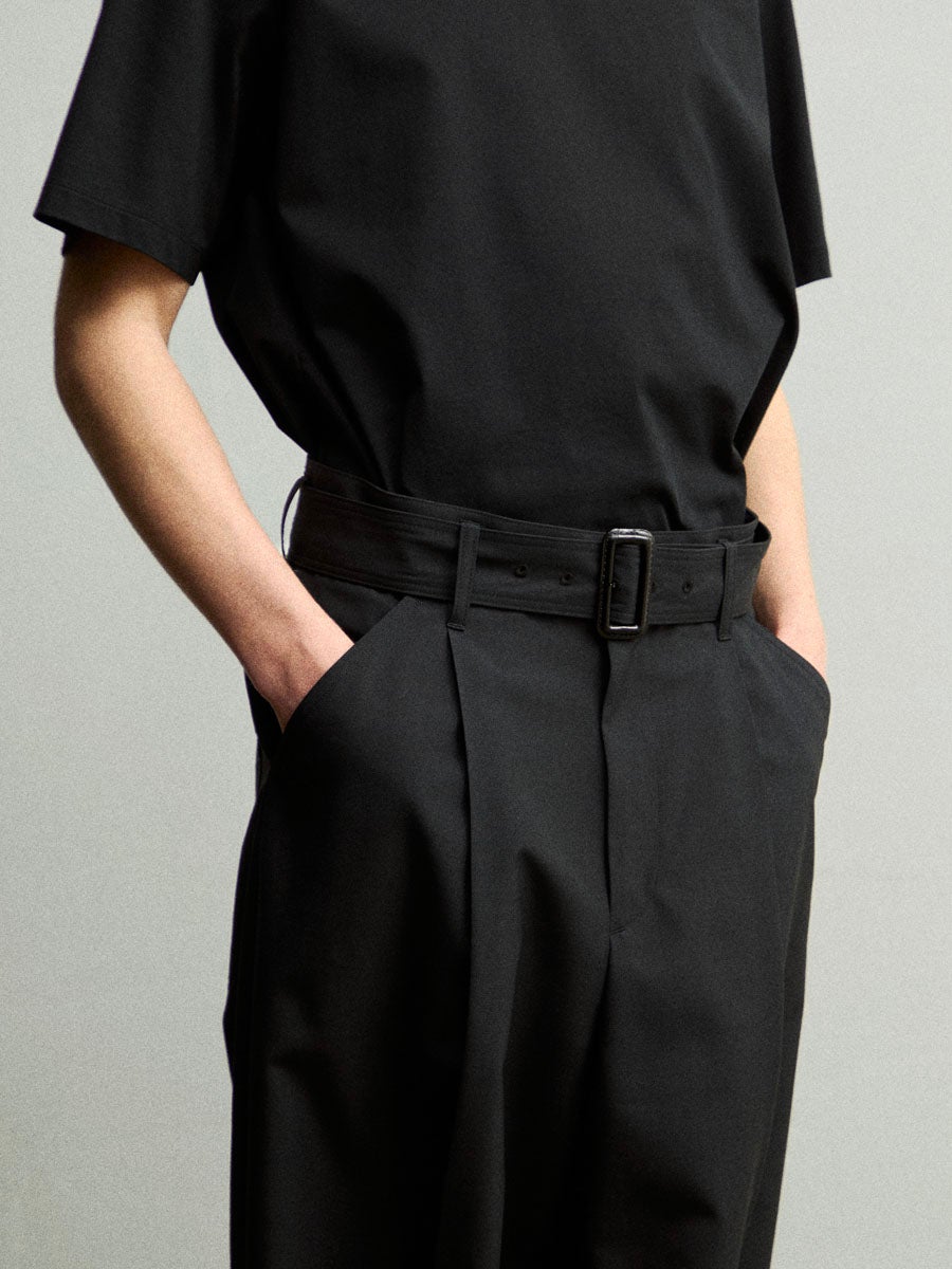 MENS】THE BELTED WIDE PANTS[BLACK] | 1LDK (ワンエルディーケー