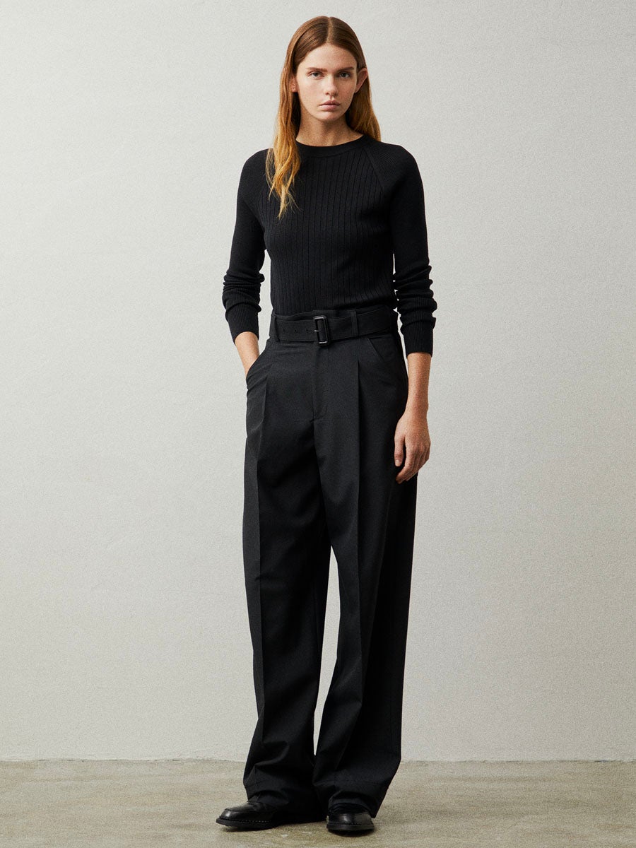 WOMENS】THE BELTED WIDE PANTS[BLACK] | 1LDK (ワンエルディーケー