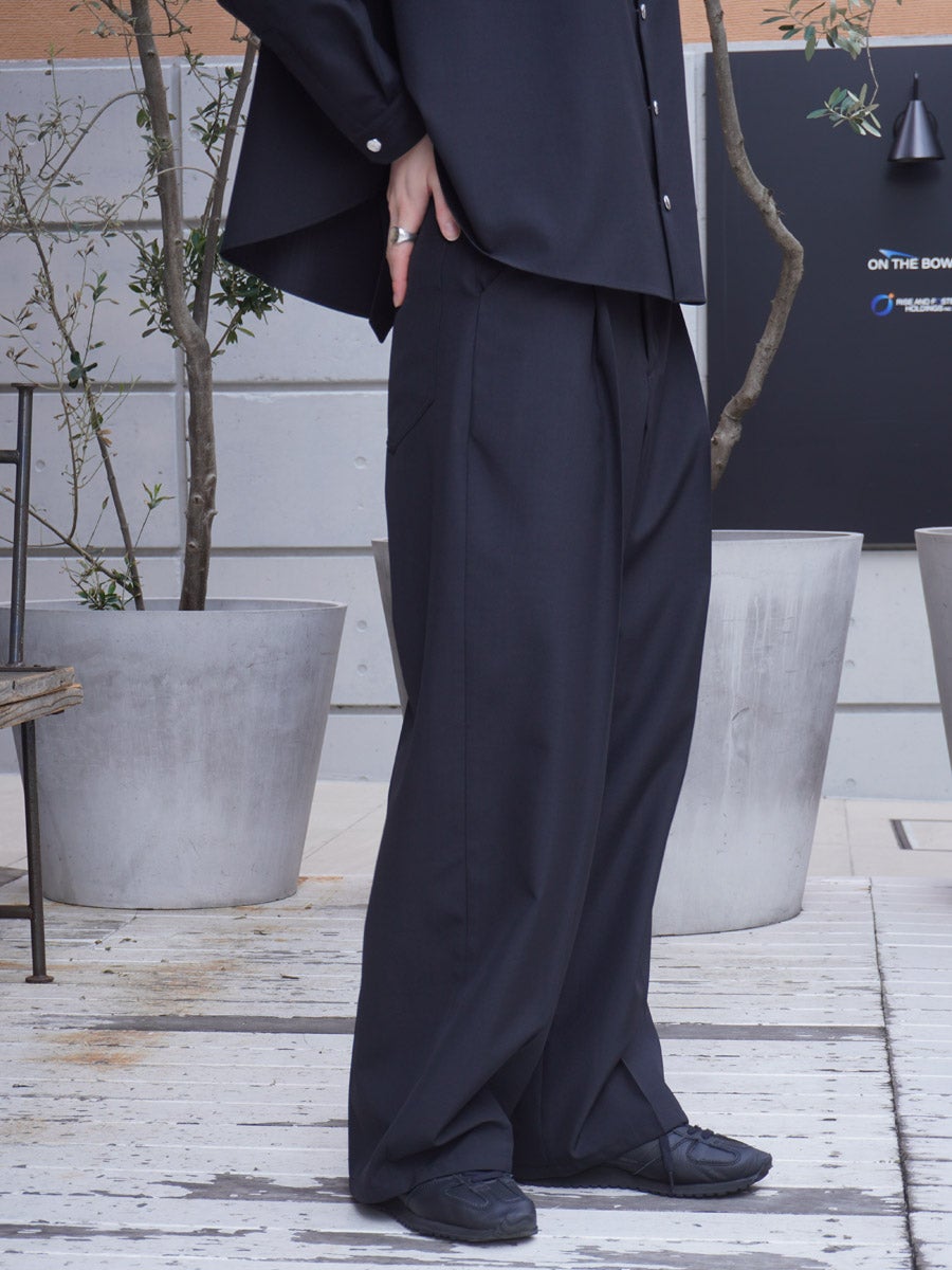 WOMENS】THE BELTED WIDE PANTS[BLACK] | 1LDK (ワンエルディーケー
