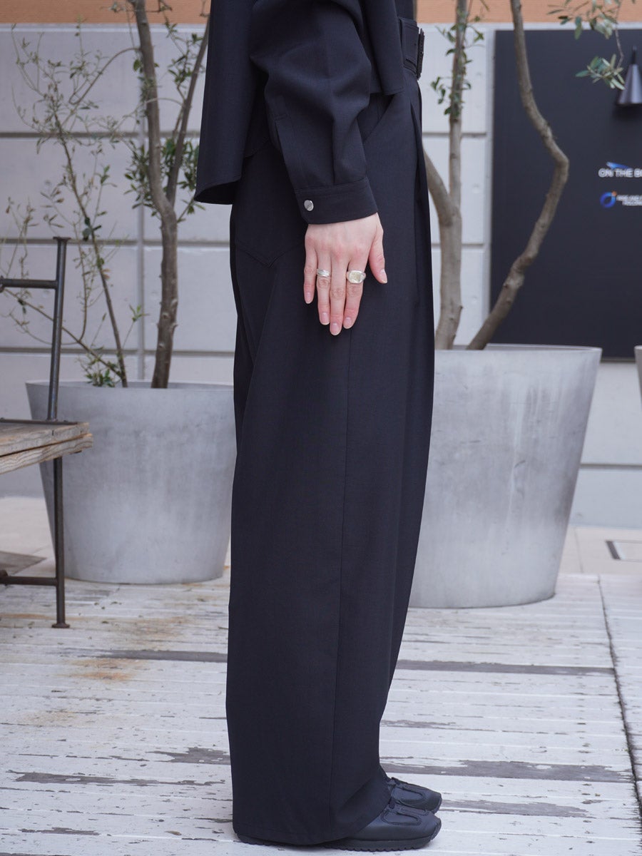 WOMENS】THE BELTED WIDE PANTS[BLACK] | 1LDK (ワンエルディーケー