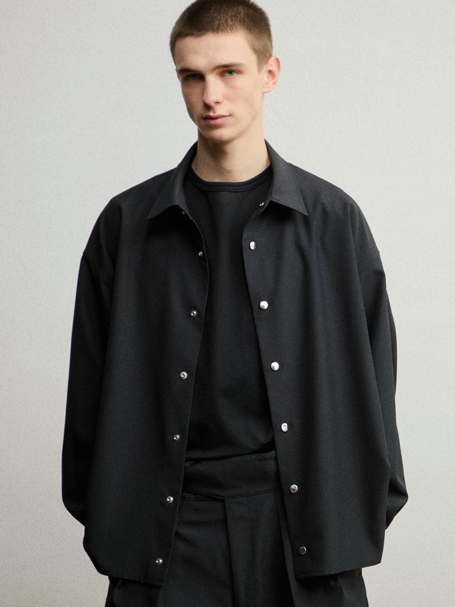 MENS】BALLOON CARDIGAN SHIRT[BLACK] | 1LDK (ワンエルディーケー