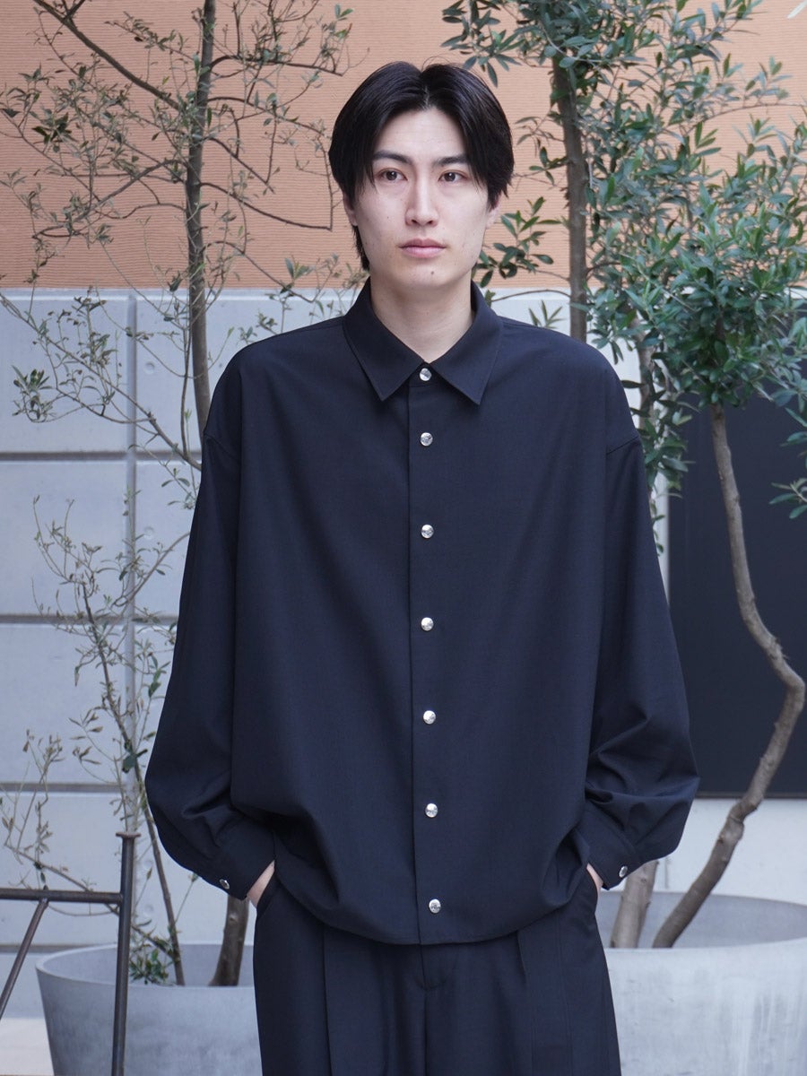 MENS】BALLOON CARDIGAN SHIRT[BLACK] | 1LDK (ワンエルディーケー