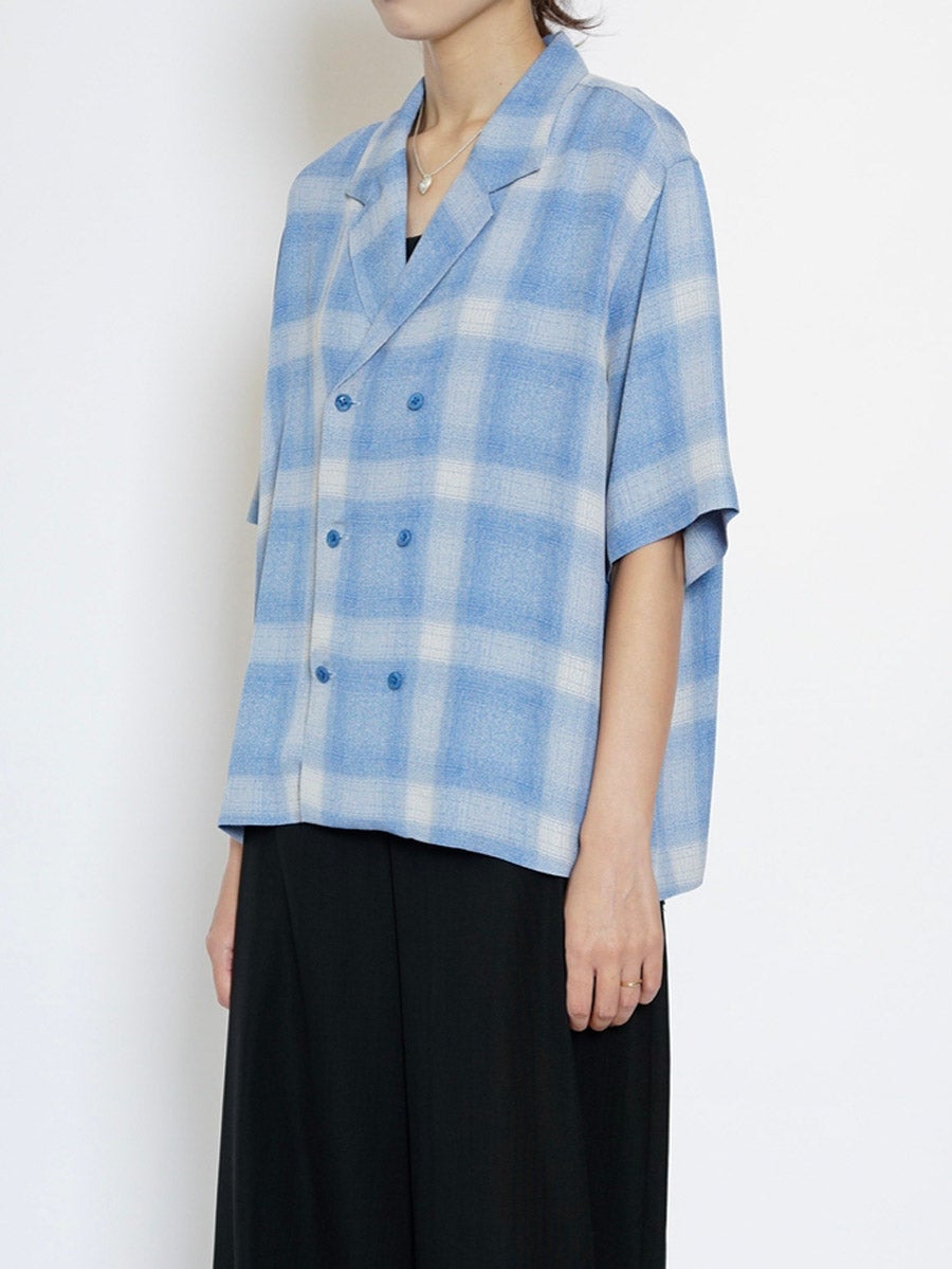 CHECK JACQUARD SHIRT S/S[BLUE] | 1LDK (ワンエルディーケー) 公式サイト