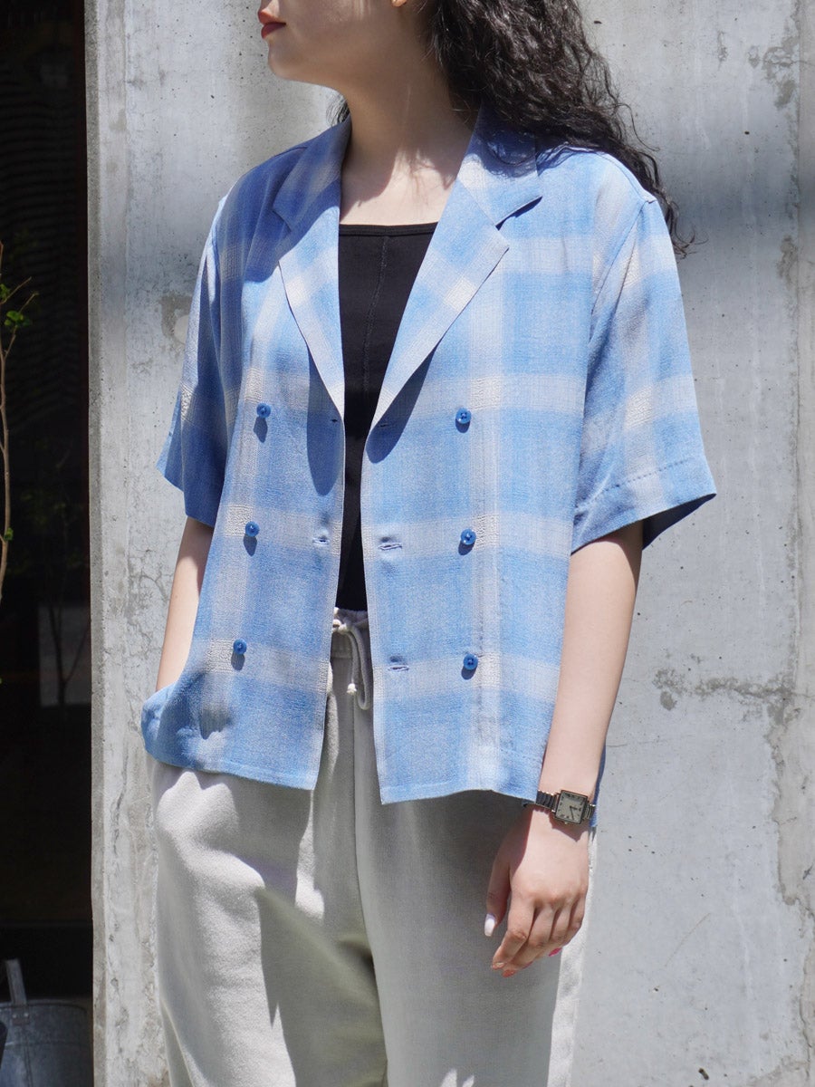 CHECK JACQUARD SHIRT S/S[BLUE] | 1LDK (ワンエルディーケー) 公式サイト