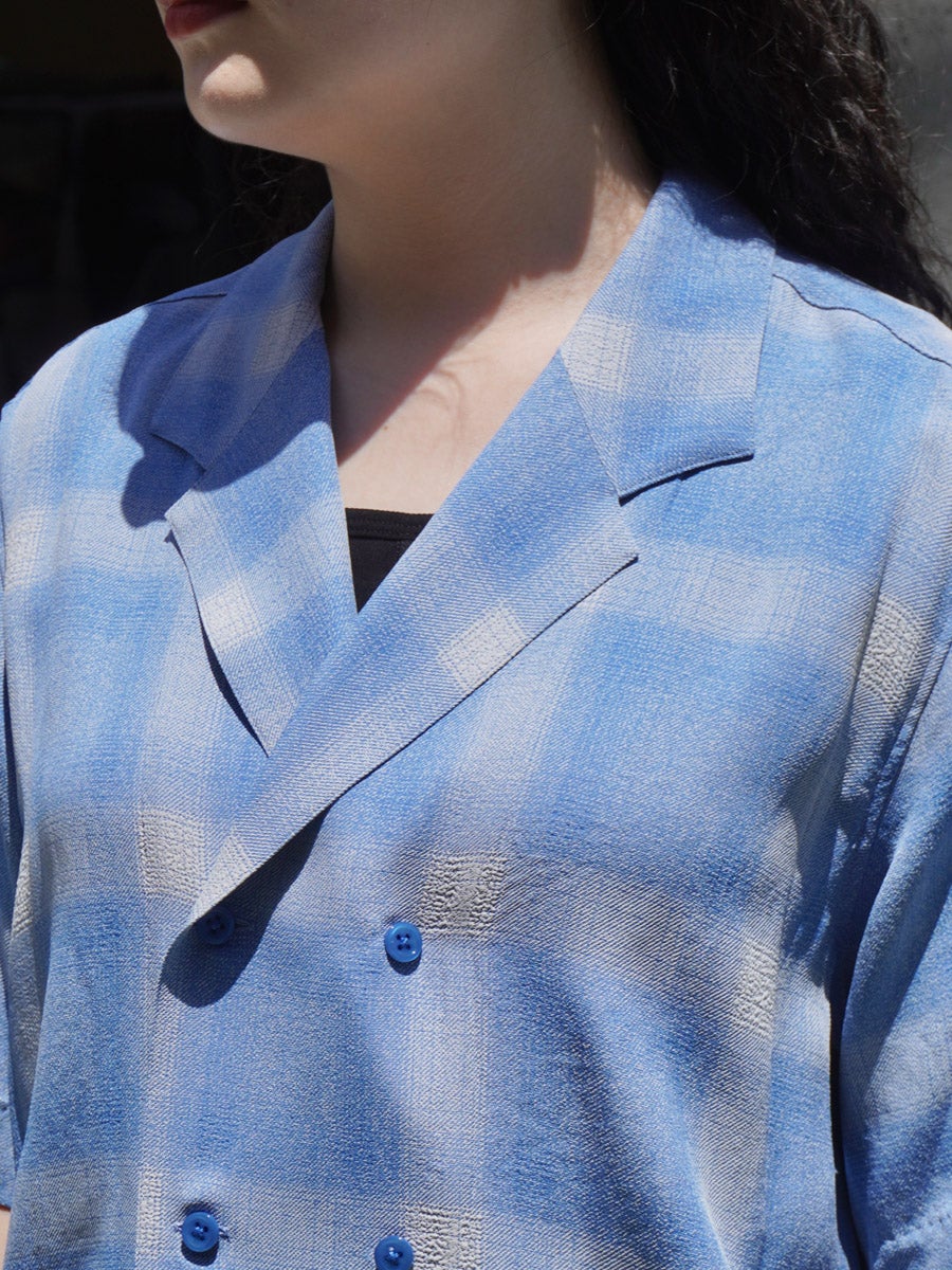 CHECK JACQUARD SHIRT S/S[BLUE] | 1LDK (ワンエルディーケー) 公式サイト