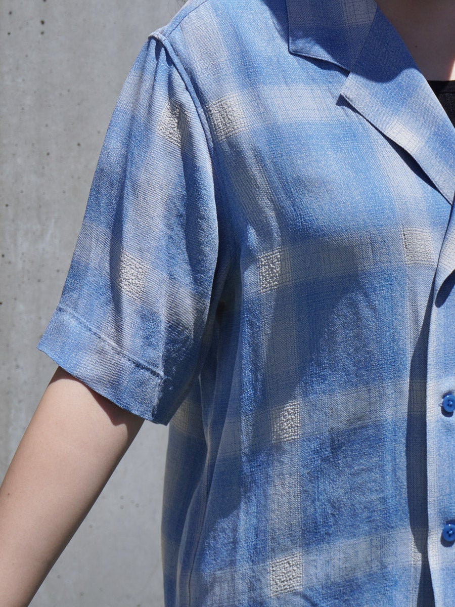 CHECK JACQUARD SHIRT S/S[BLUE] | 1LDK (ワンエルディーケー) 公式サイト