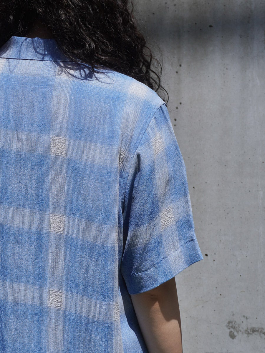 CHECK JACQUARD SHIRT S/S[BLUE] | 1LDK (ワンエルディーケー) 公式サイト