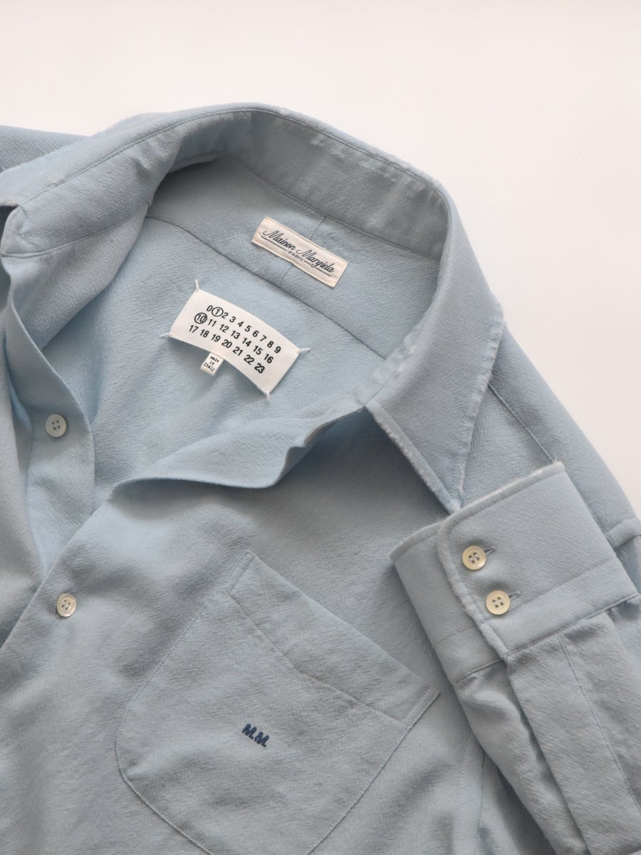 Virgin wool long-sleeved shirt[SAX] | 1LDK (ワンエルディーケー