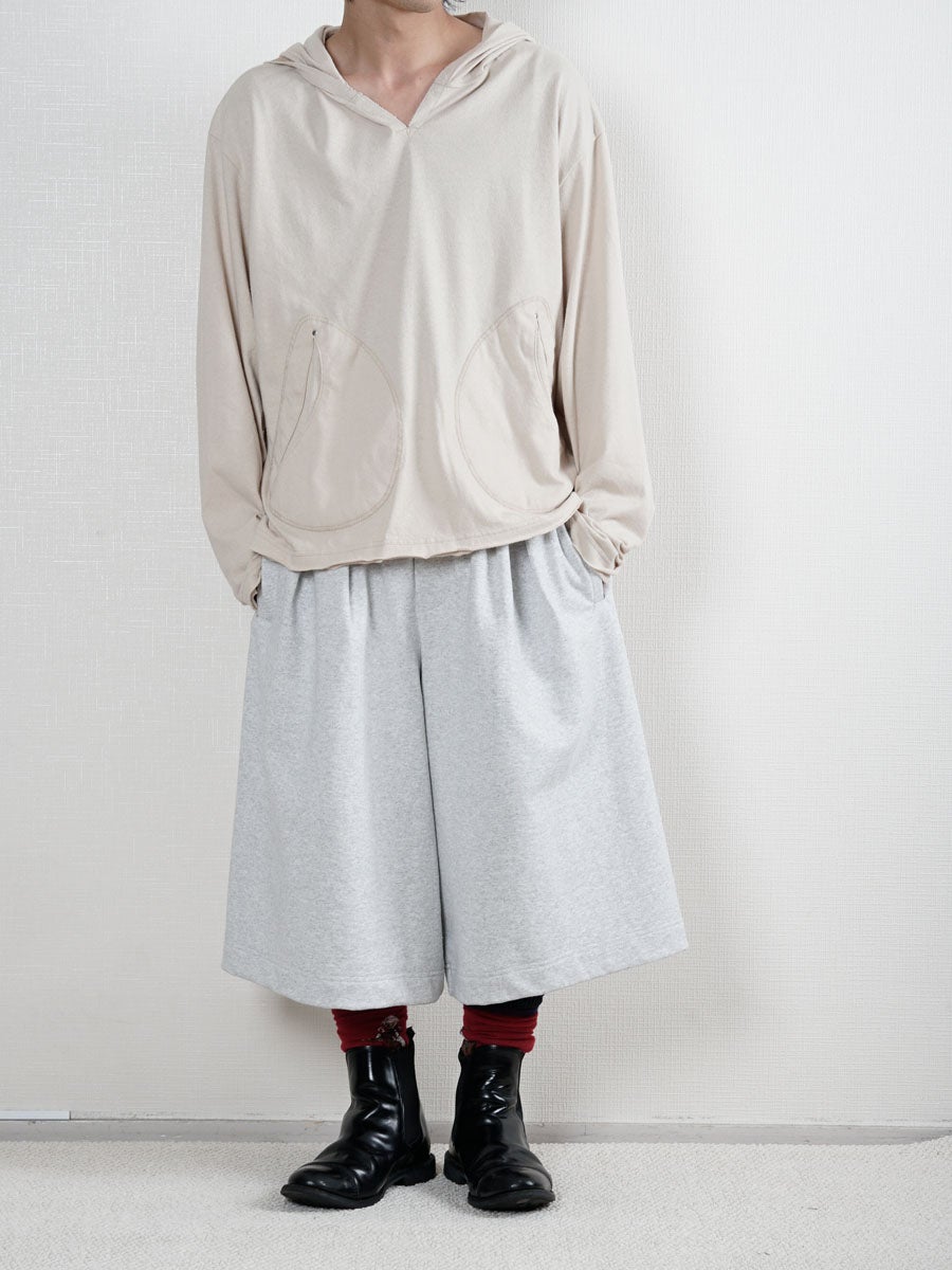 るる【通常】 Double Tuck Hakama Sweat Shorts[GRAY] | 1LDK (ワンエルディーケー