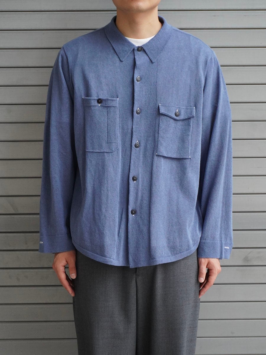 LINEN CHAMBRAY KNIT SHIRTS[INDIGO] | 1LDK (ワンエルディーケー
