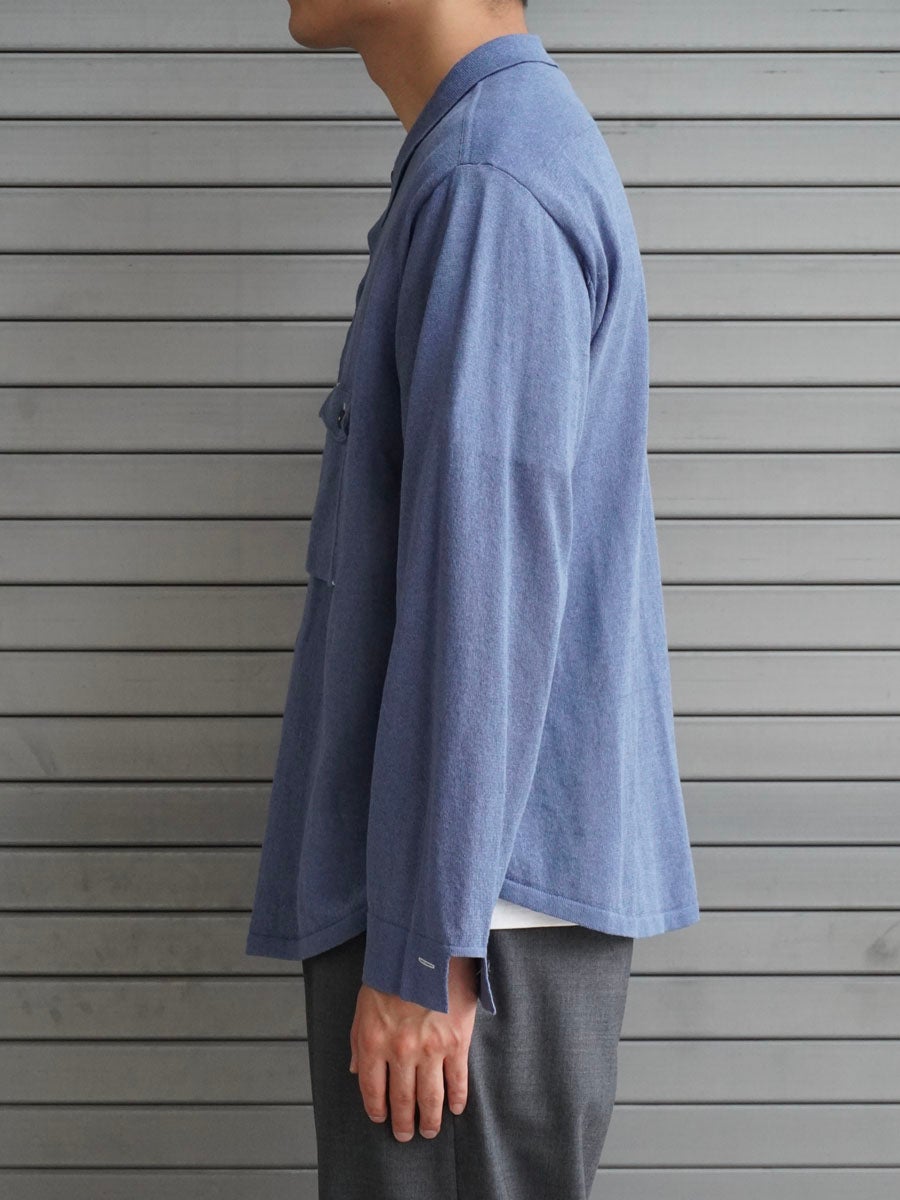 LINEN CHAMBRAY KNIT SHIRTS[INDIGO] | 1LDK (ワンエルディーケー