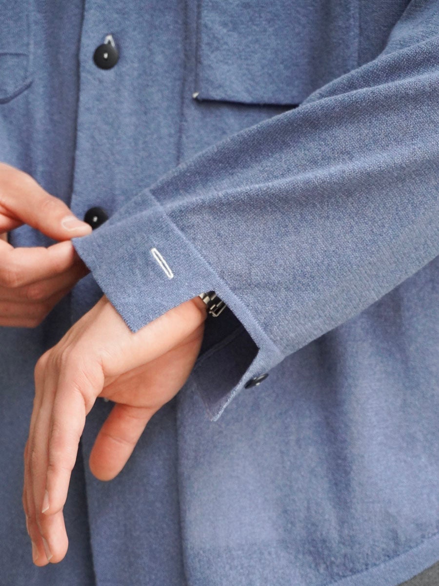 LINEN CHAMBRAY KNIT SHIRTS[INDIGO] | 1LDK (ワンエルディーケー
