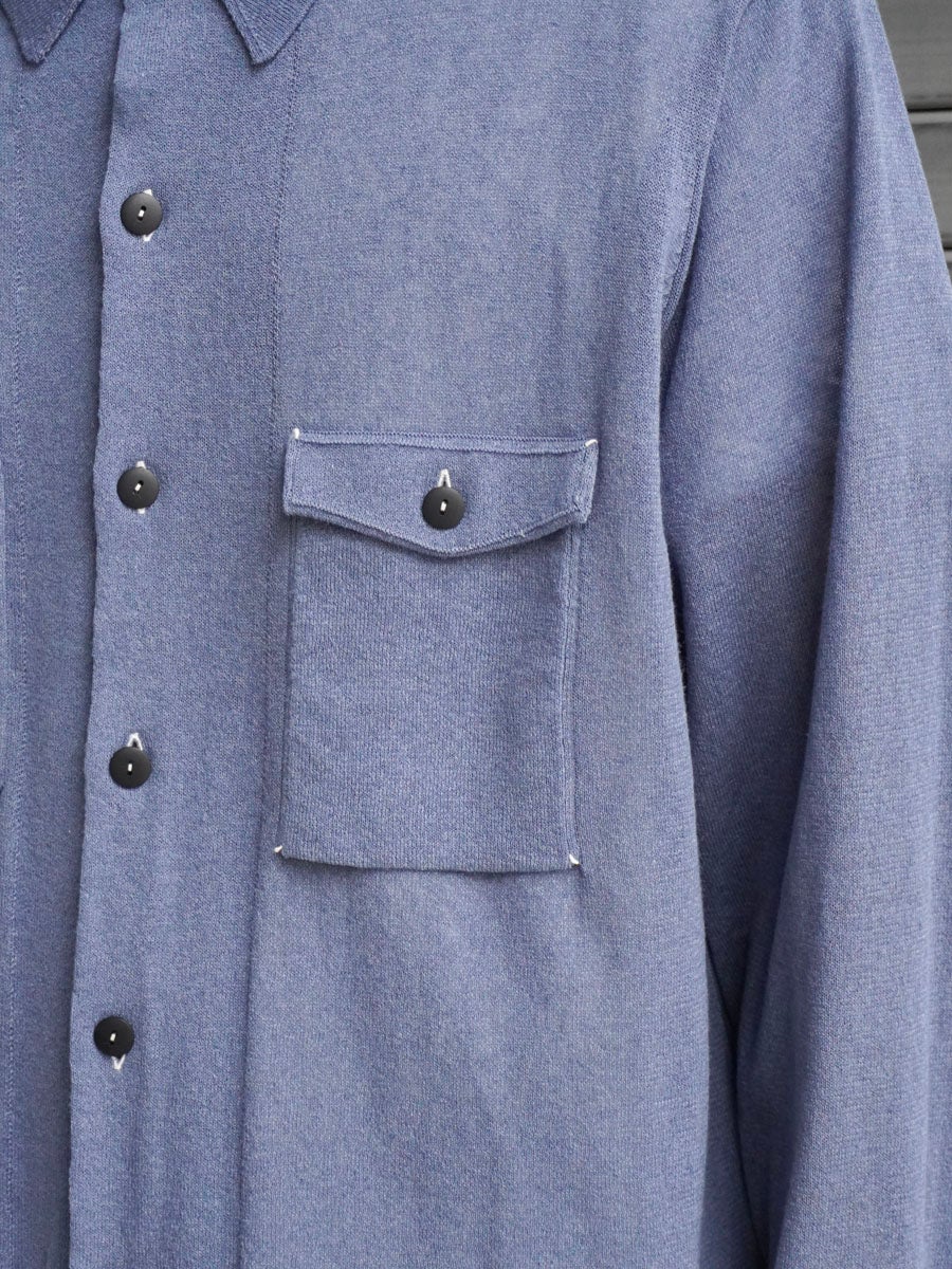 トップス LGB LINEN CHAMBRAY KNIT SHIRTS[INDIGO] | 1LDK (ワンエルディーケー