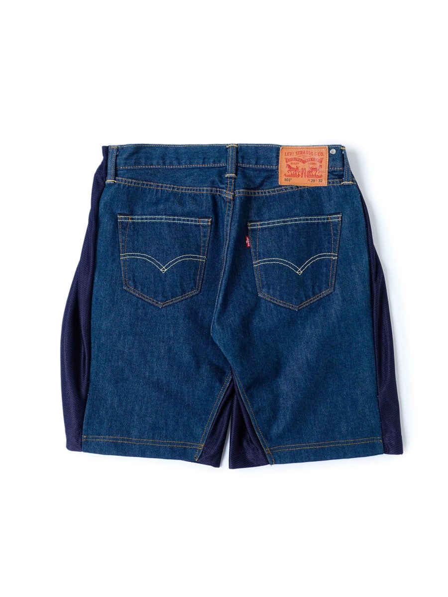 OVERJOGGINGSHORTS JERSEY / DENIM[VINTAGE BASKETBALL UNIQUE (BLUE