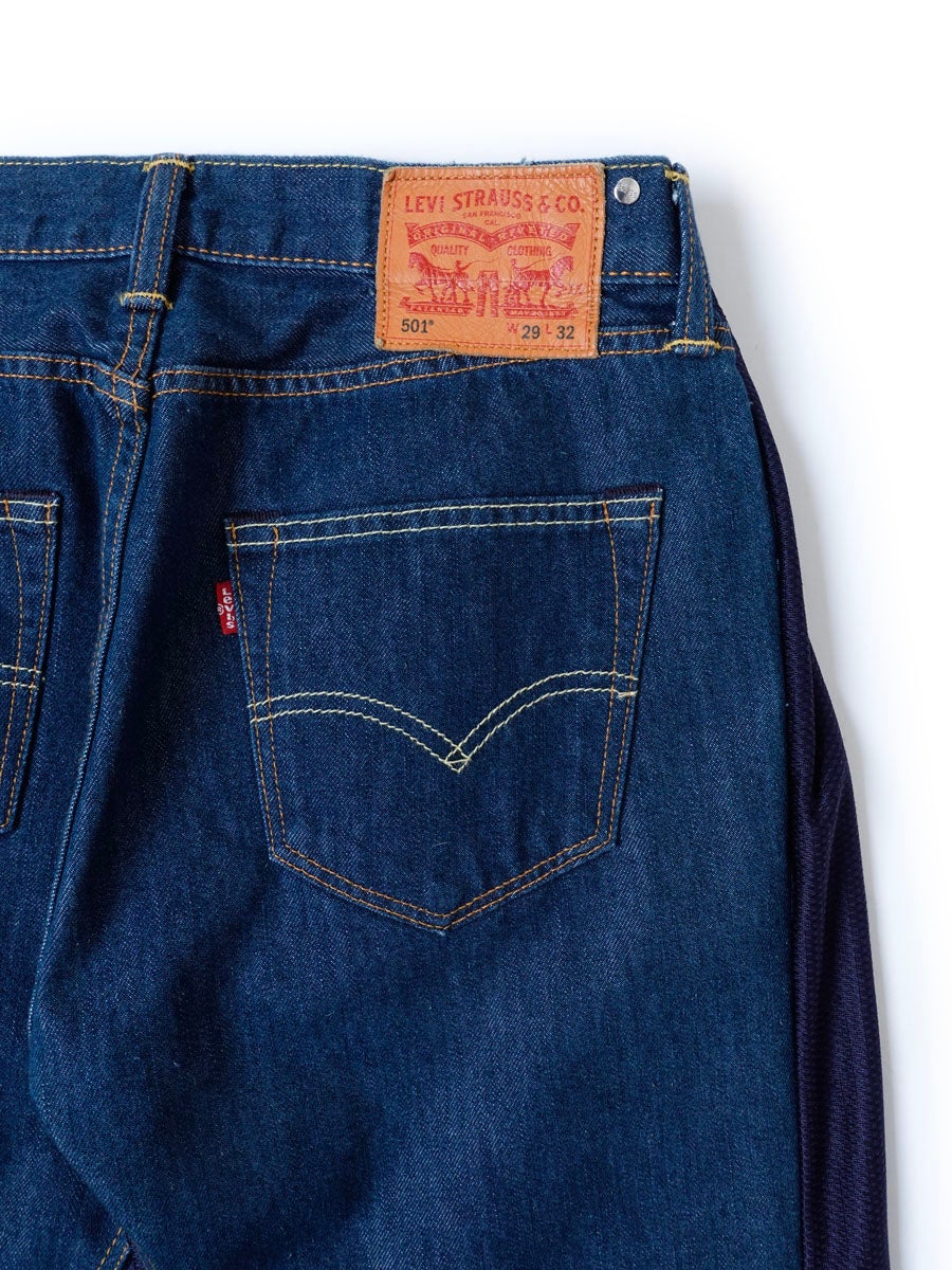 OVERJOGGINGSHORTS JERSEY / DENIM[VINTAGE BASKETBALL UNIQUE (BLUE