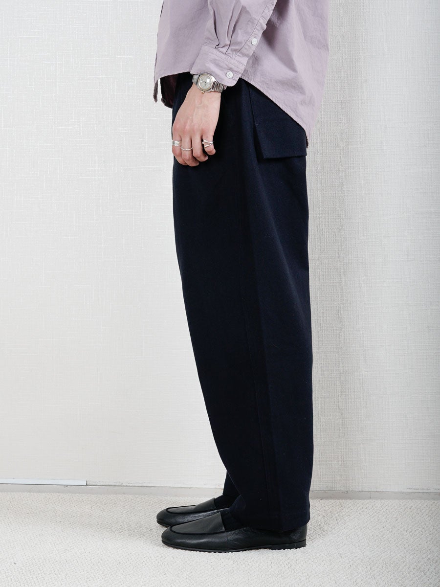 room306 Bare Tuck Wide All-in-one【NAVY】 Two Tuck Wide Trousers[Dark Navy] | 1LDK (ワンエルディーケー) 公式