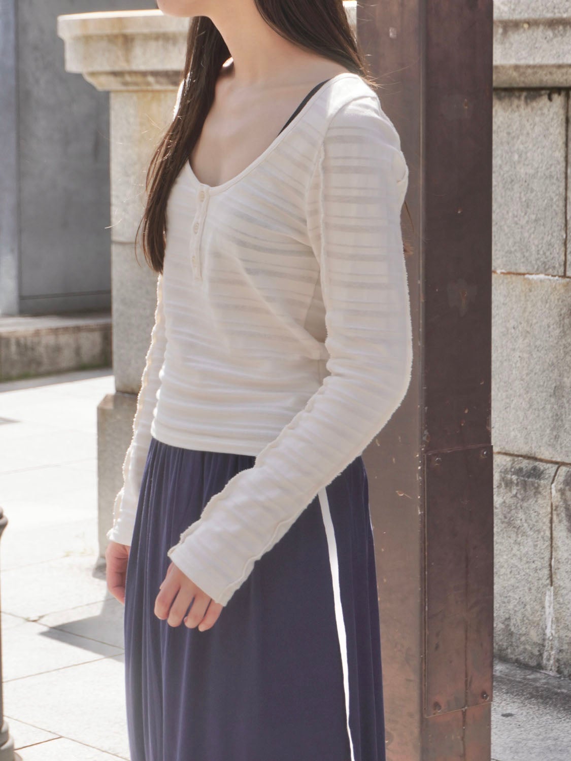 ドイリー❤️MOH Deep Henley[Off White Stripe] | 1LDK (ワンエルディーケー) 公式サイト