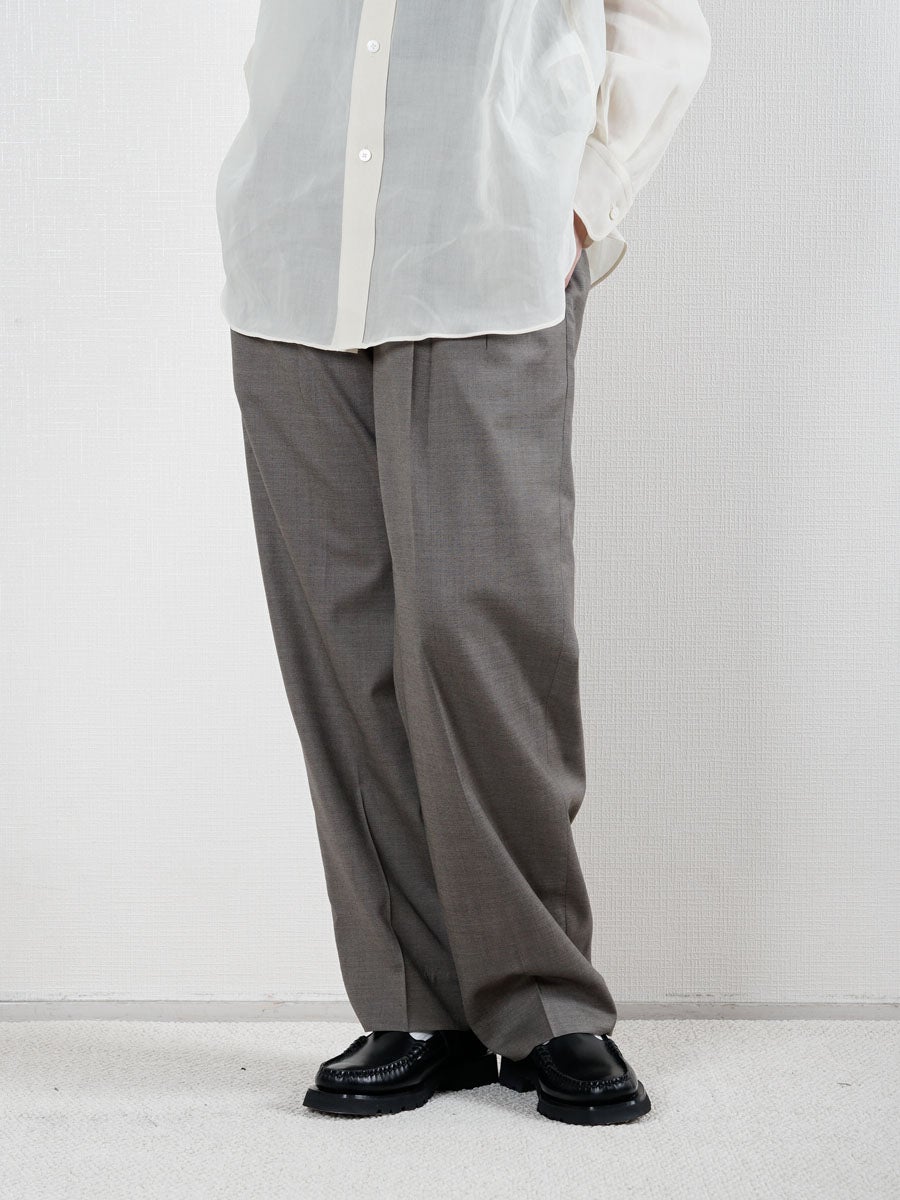 SUPER120'S CHAMBRAY WOOL 3TACK TR[BROWN] | 1LDK (ワンエルディー