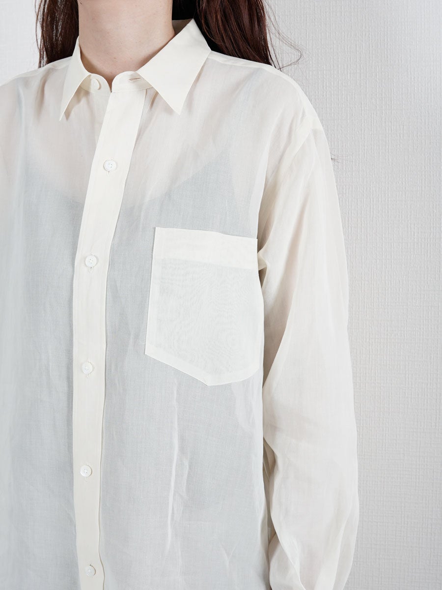 COTTON VOILE LAWN LONG SLEEVE SH[YELLOW] | 1LDK (ワンエルディー