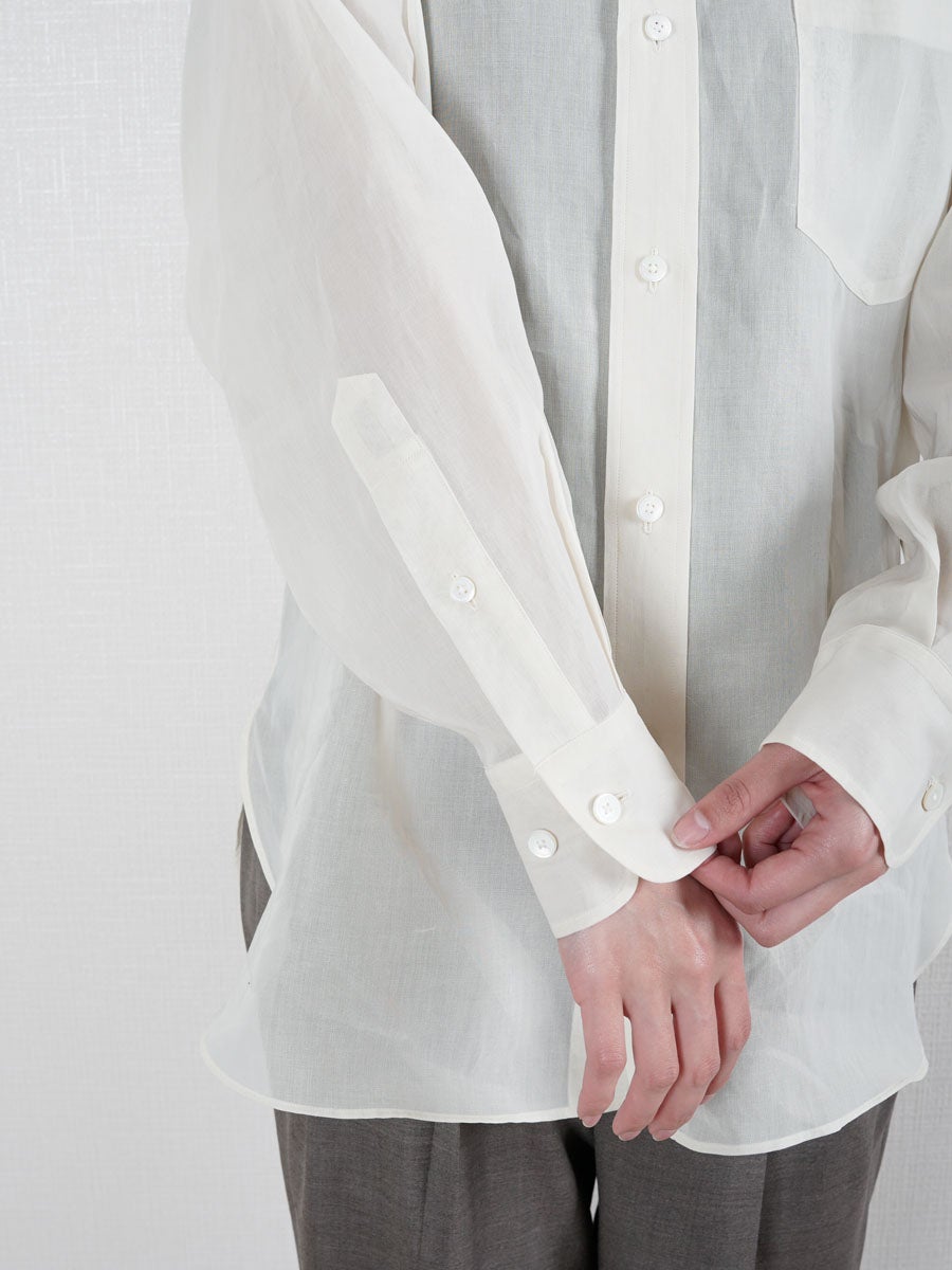 COTTON VOILE LAWN LONG SLEEVE SH[YELLOW] | 1LDK (ワンエルディー