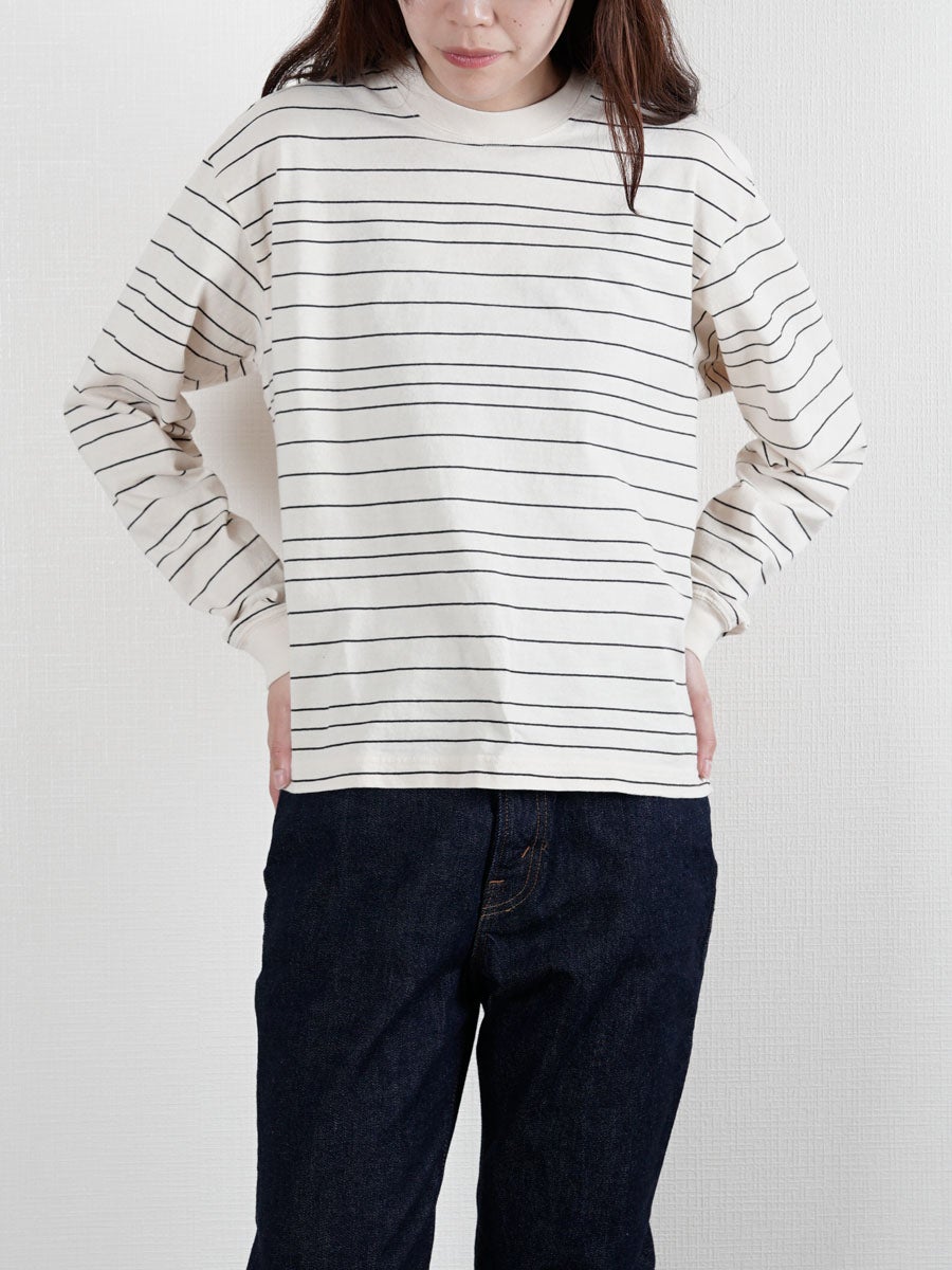 US2544-W/Border long sleeve T-shirt[ECRU] | 1LDK (ワンエルディー