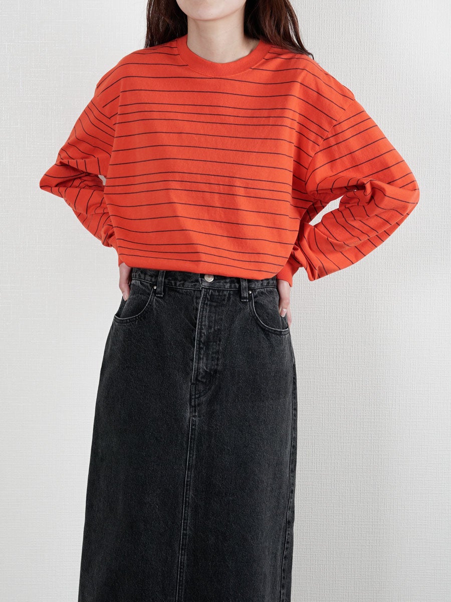 US2544-W/Border long sleeve T-shirt[RED] | 1LDK (ワンエルディー
