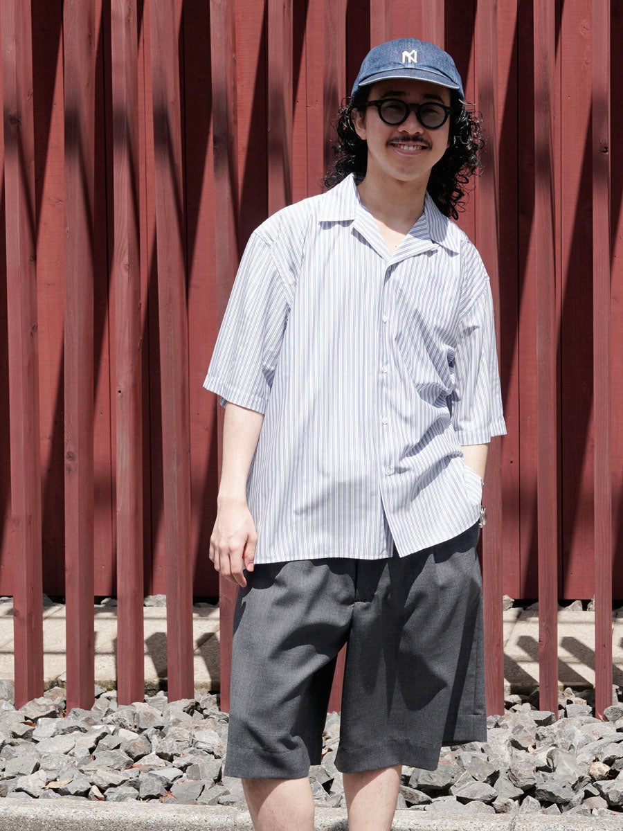 46G Stripe Ether Shirt[SAX] | 1LDK (ワンエルディーケー) 公式サイト