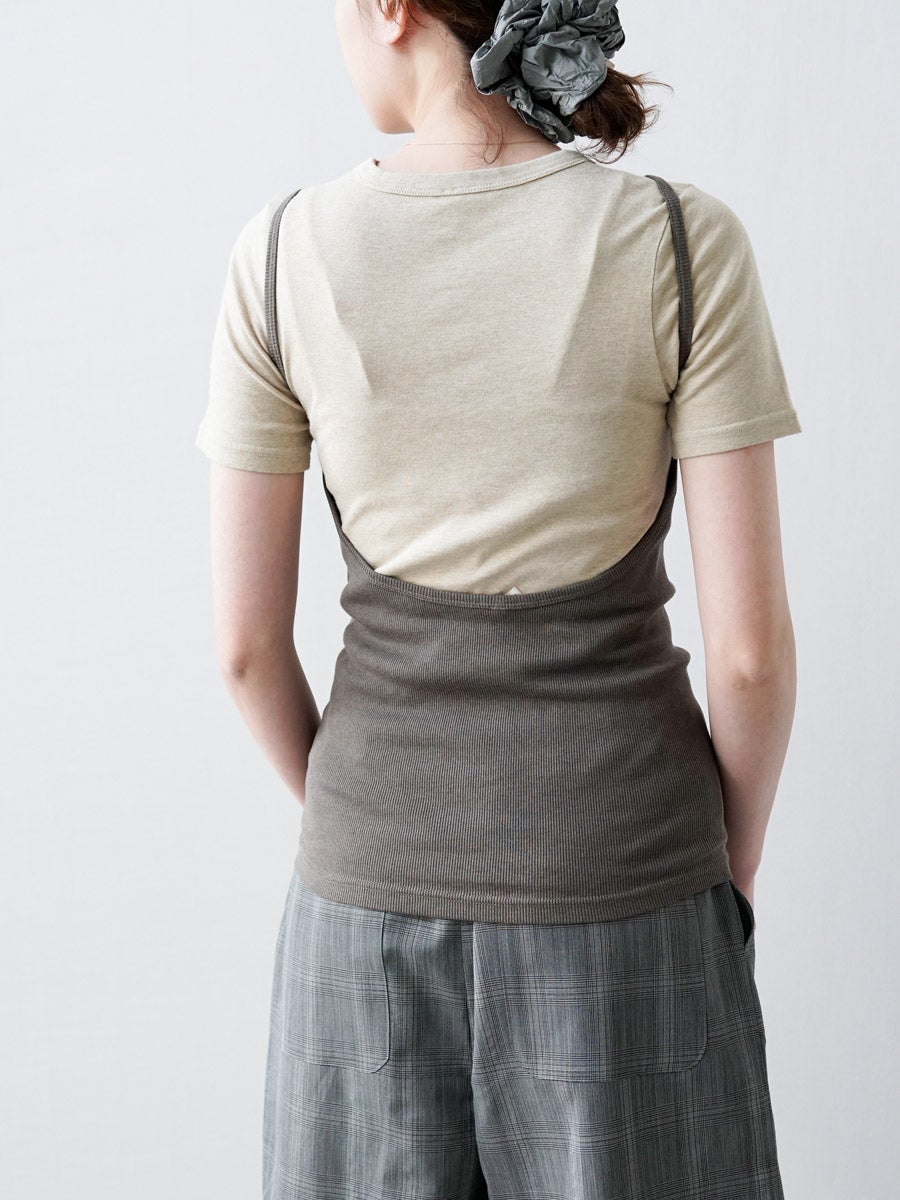 Cotton/Silk Ribbed Open Back Camisole[TAUPE BROWN] | 1LDK (ワン