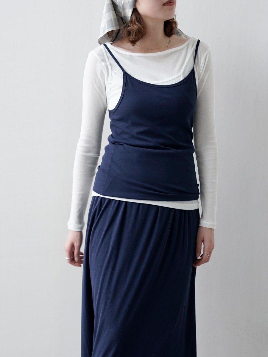 Twisted Cotton Camisole[NAVY/WHITE] | 1LDK (ワンエルディーケー