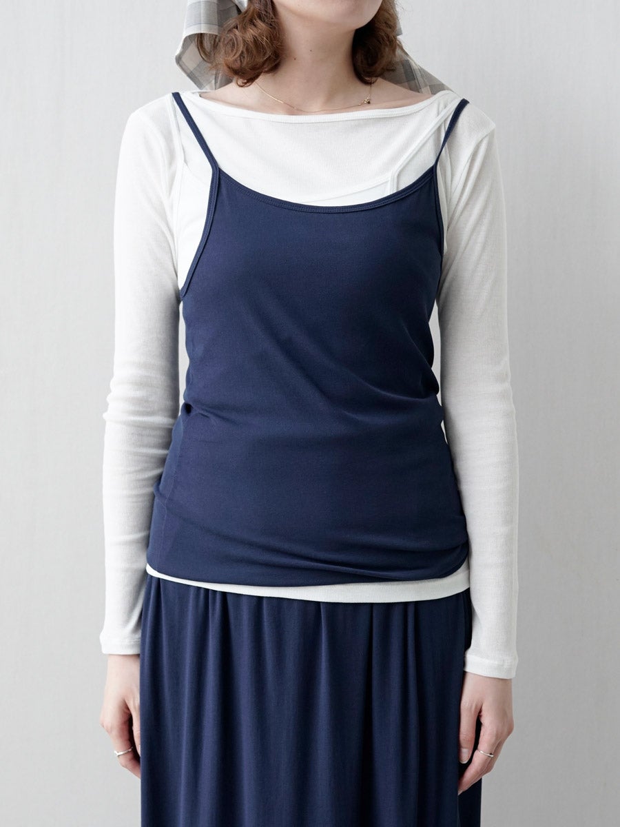 Twisted Cotton Camisole[NAVY/WHITE] | 1LDK (ワンエルディーケー
