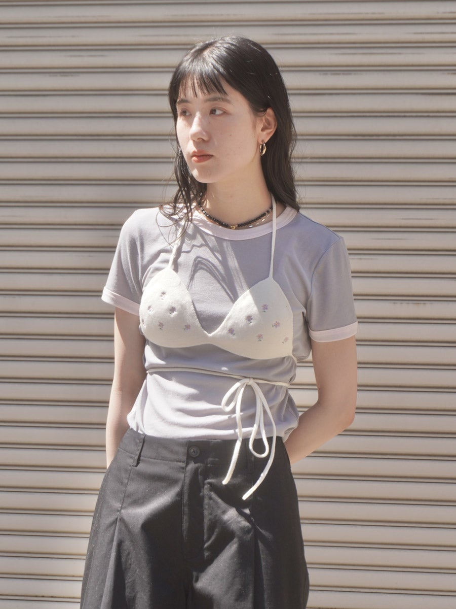 Triangle Bra w/Embroidery[LIGHT BLUE] | 1LDK (ワンエルディーケー
