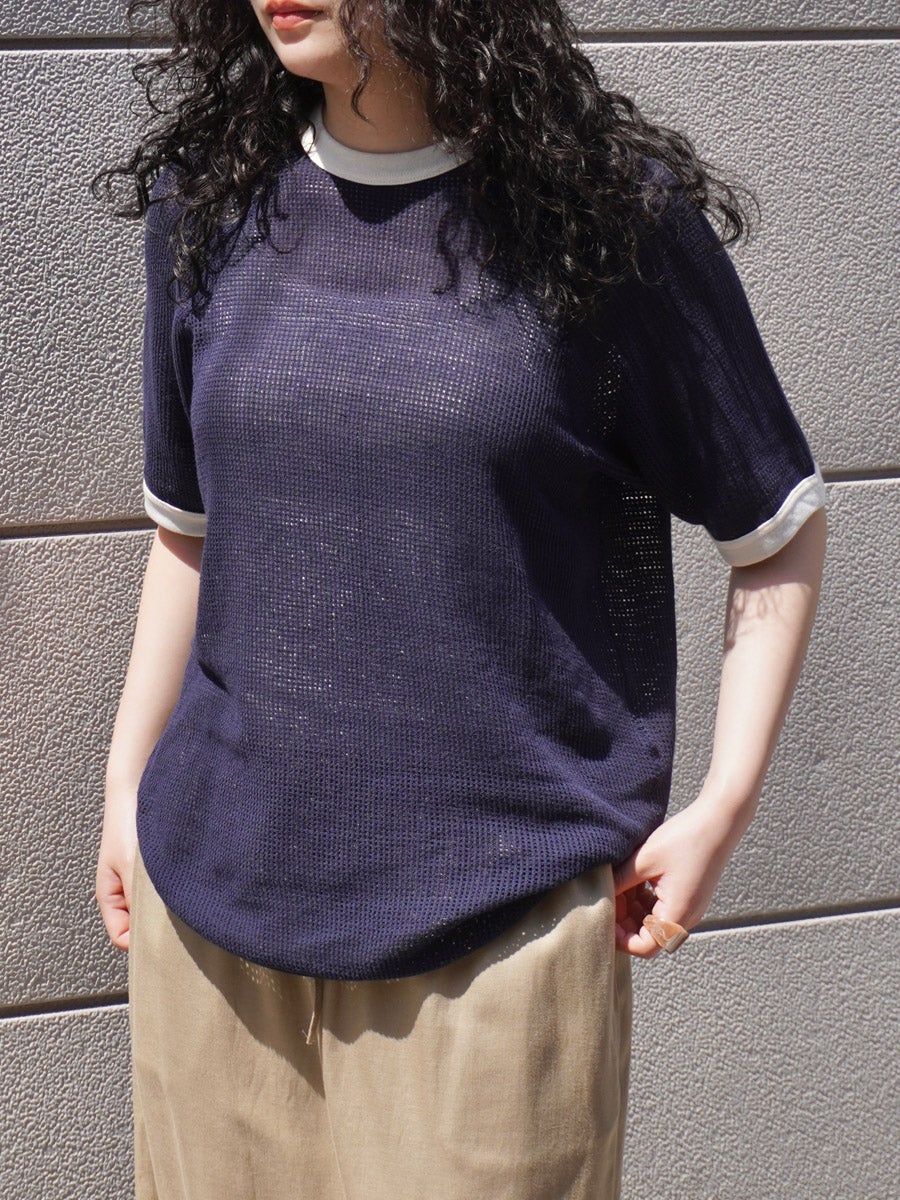 Basket Mesh Ringer Tee[NAVY] | 1LDK (ワンエルディーケー) 公式サイト