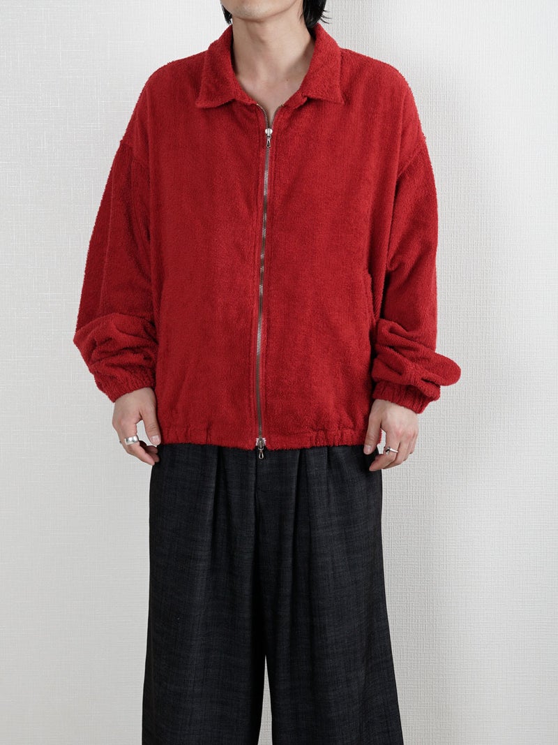 TOWEL CLOTH - ZIP UP BLOUSON[RED] | 1LDK (ワンエルディーケー) 公式 