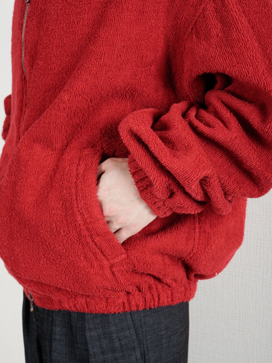 TOWEL CLOTH - ZIP UP BLOUSON[RED] | 1LDK (ワンエルディーケー) 公式