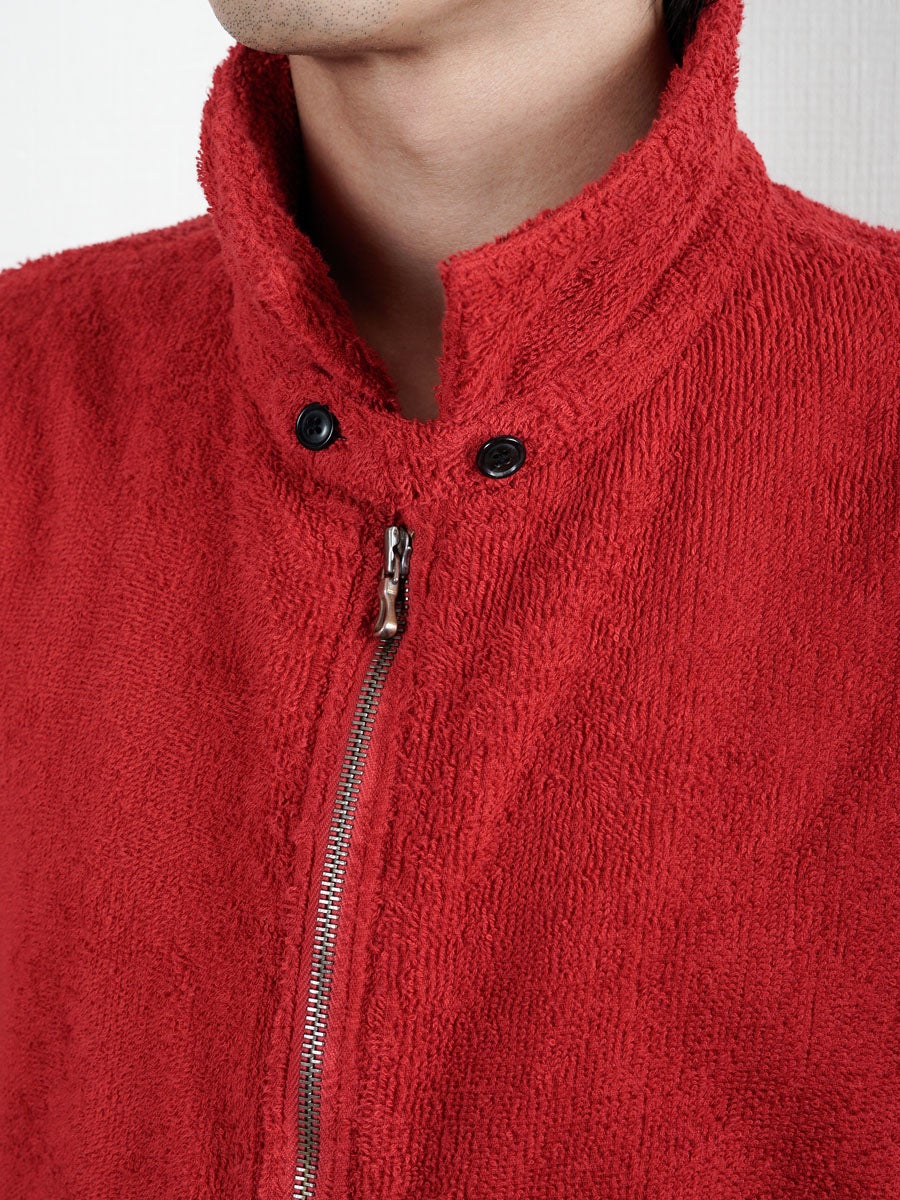 TOWEL CLOTH - ZIP UP BLOUSON[RED] | 1LDK (ワンエルディーケー) 公式