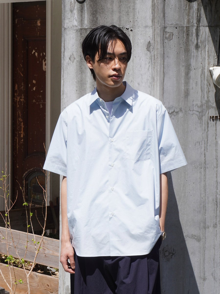 SUVIN COTTON OVERSIZED SS SHIRT[OFF BLUE] | 1LDK (ワンエルディー