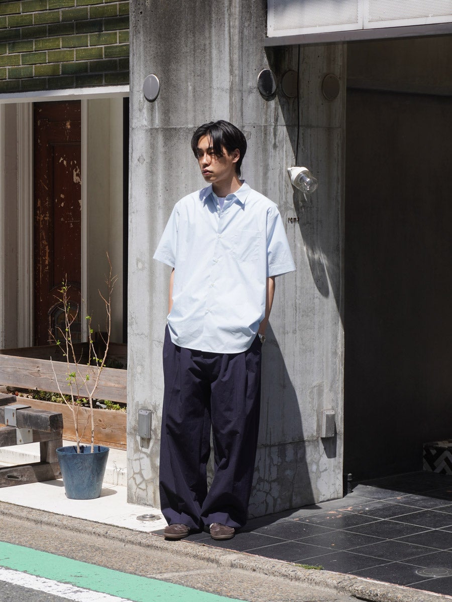 SUVIN COTTON OVERSIZED SS SHIRT[OFF BLUE] | 1LDK (ワンエルディー