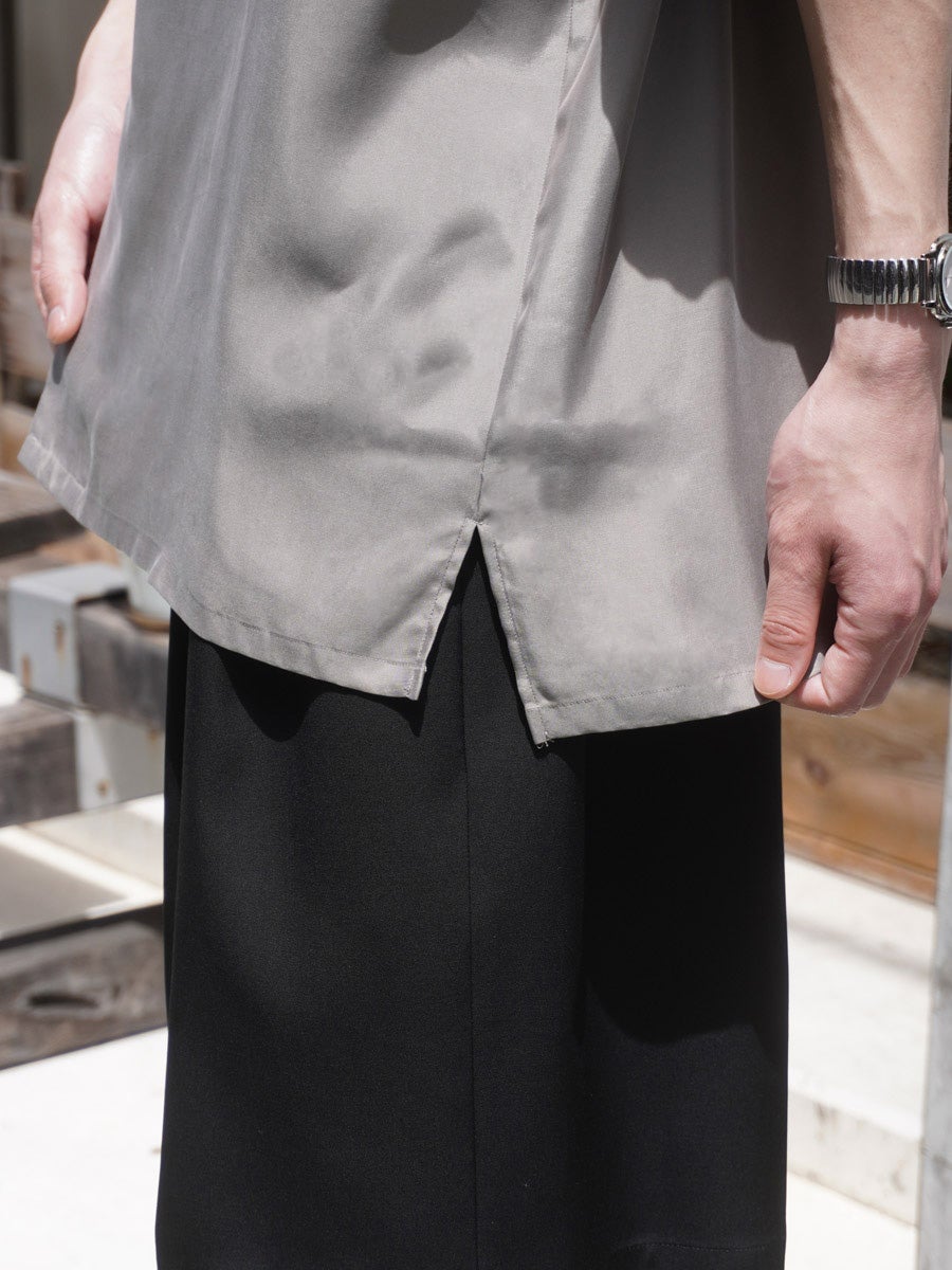 CUPRO TWILL OVERSIZED OPEN COLLAR SS SHIRT[TAUPE] | 1LDK (ワンエル